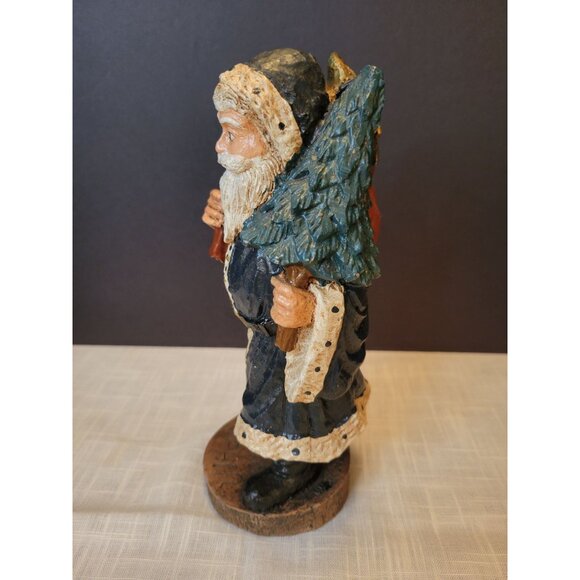 Hand-Painted Resin Santa Figurine W/ Tree & Toys Representative of 1890 Spain 8" - Picture 3 of 8